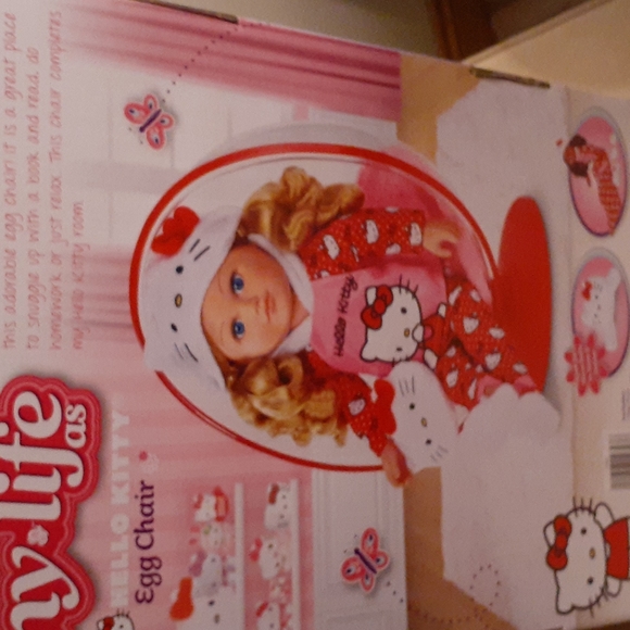 MY LIFE HELLO KITTY EGG CHAIR FITS 18" DOLL.  NEW - Picture 7 of 9
